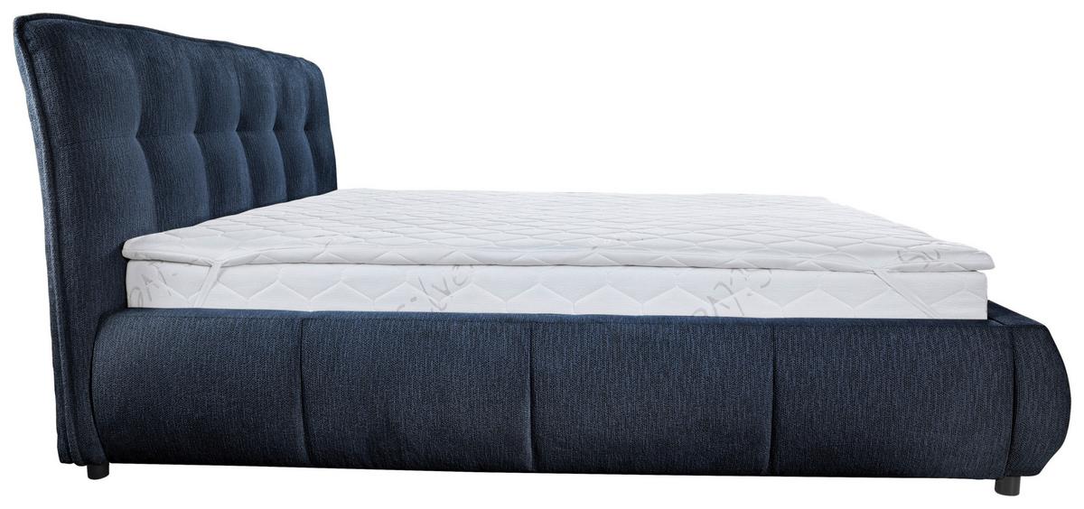 Polsterbett Limo Dunkelblau 180x200 cm - Schwarz/Dunkelblau, KONVENTIONELL, Holz/Holzwerkstoff (180/200cm) - James Wood