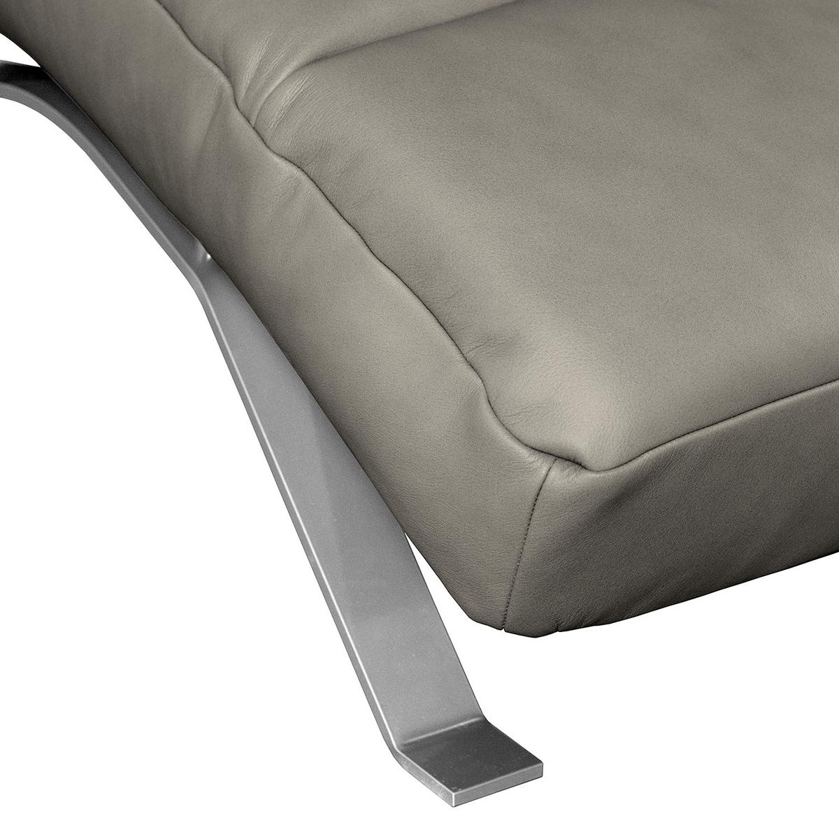 Relaxliege Swing Silver Grau B: 65 Cm - Silberfarben/Grau, Design, Leder (65/65-95/171cm) - Livetastic