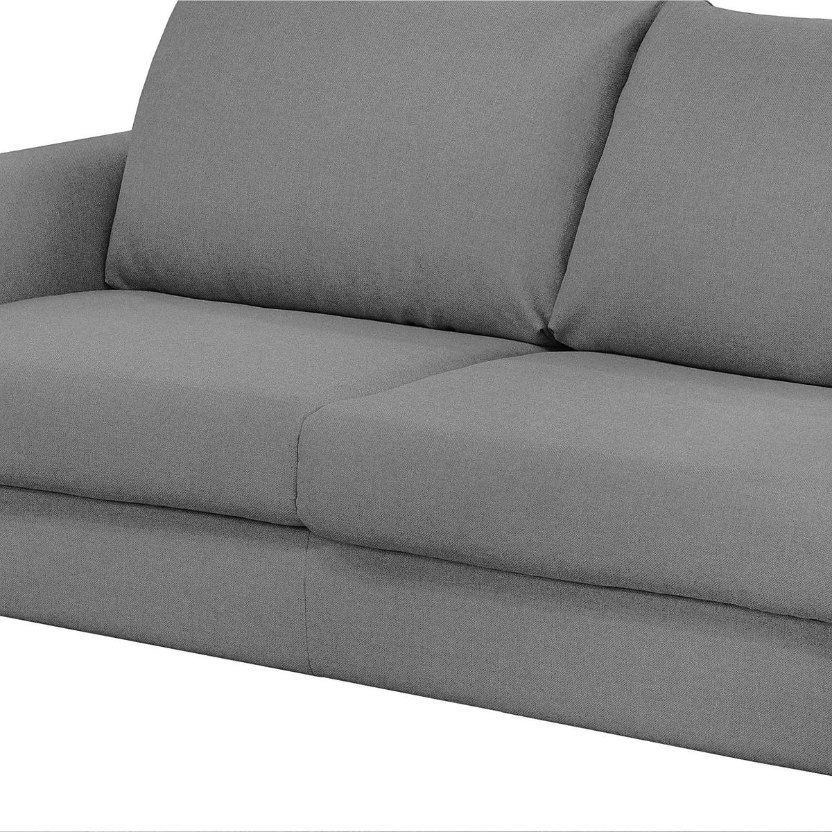 Schlafsofa Winter Dunkelgrau B: 195 cm - Dunkelgrau/Buchefarben, Design, Textil (195/90/102cm) - Livetastic