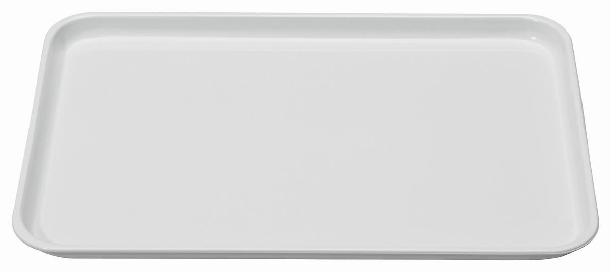 Tablett aus Kunststoff Britta 32x23 cm, Weiß - Weiß, KONVENTIONELL, Kunststoff (32/23/2cm)