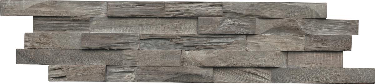 Wandverkleidung Beachwood Walnut Gun Smoked - Grau, Basics, Holz (61/15/2cm)
