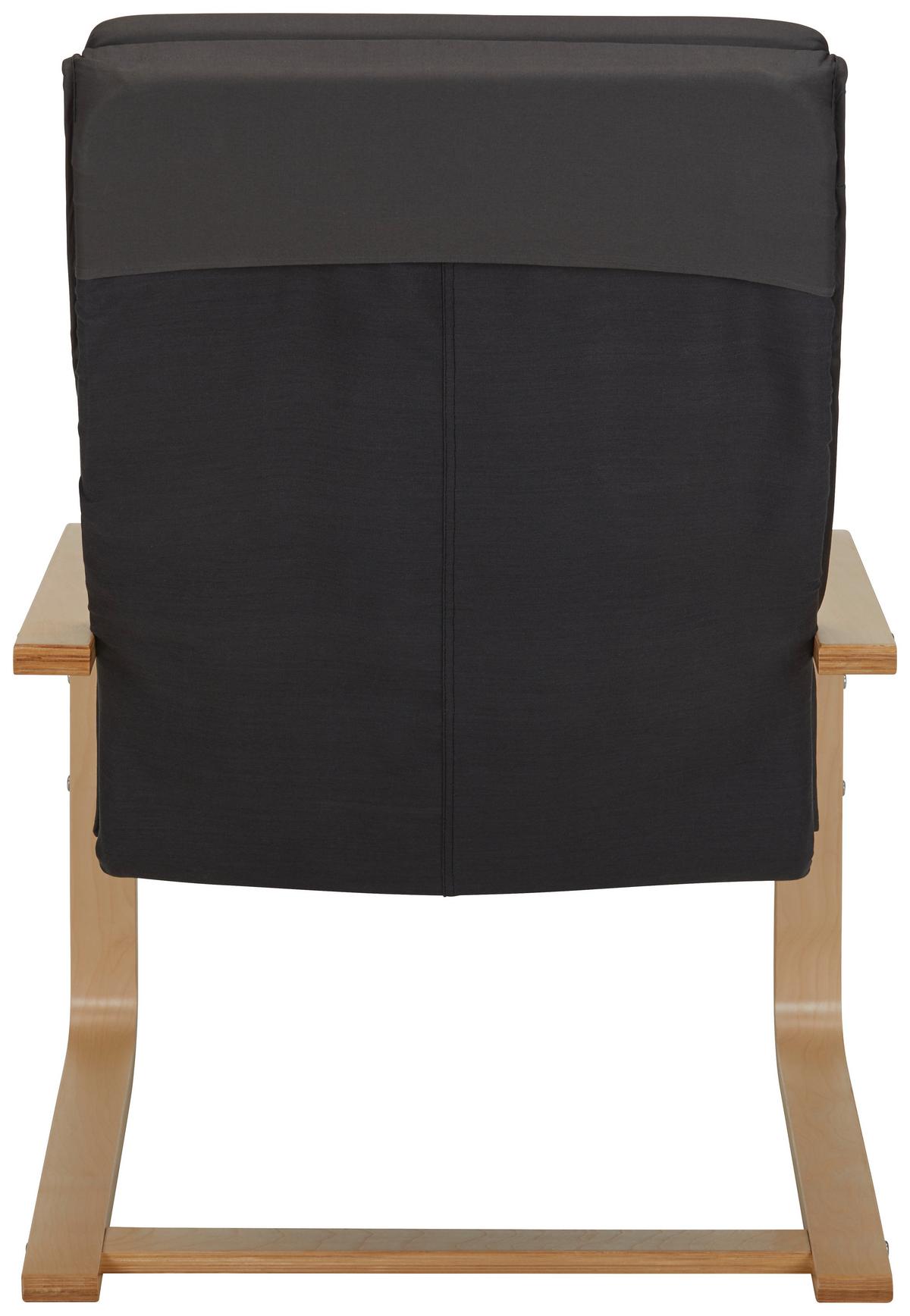 STOLIČKA S PRUŽNÝM PODNOŽÍM MANU - sivá/prírodná farba, Modern, drevo/textil (67/98/78cm)