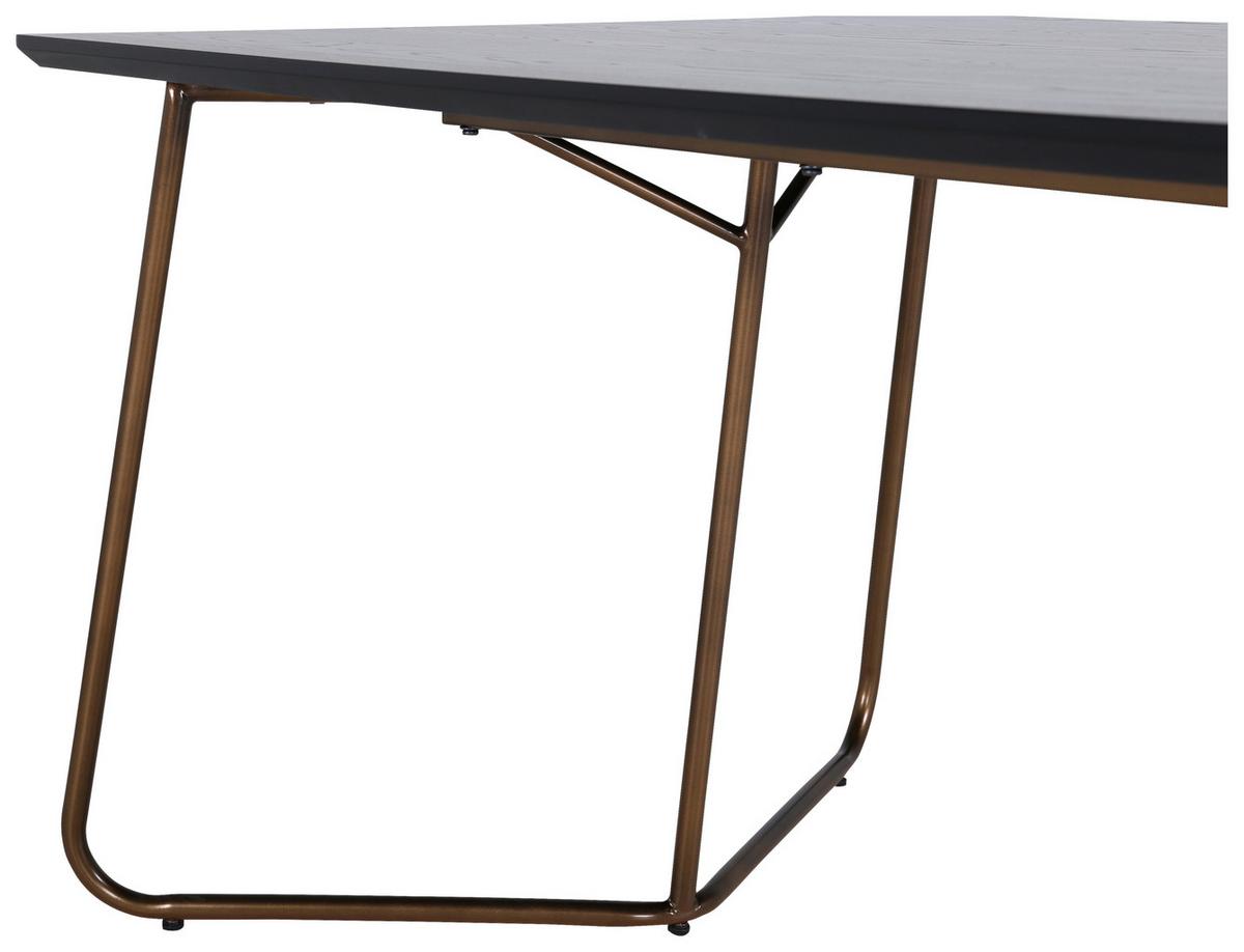 Esstisch Petra - Messingfarben/Schwarz, Design, Holzwerkstoff/Metall (180/90/75cm) - Livetastic