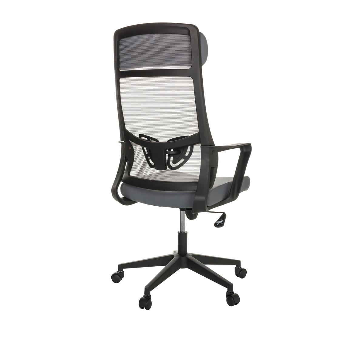 Drehstuhl Nekeo - Schwarz/Grau, Basics, Kunststoff/Textil (69/122-132/69cm) - MID.YOU