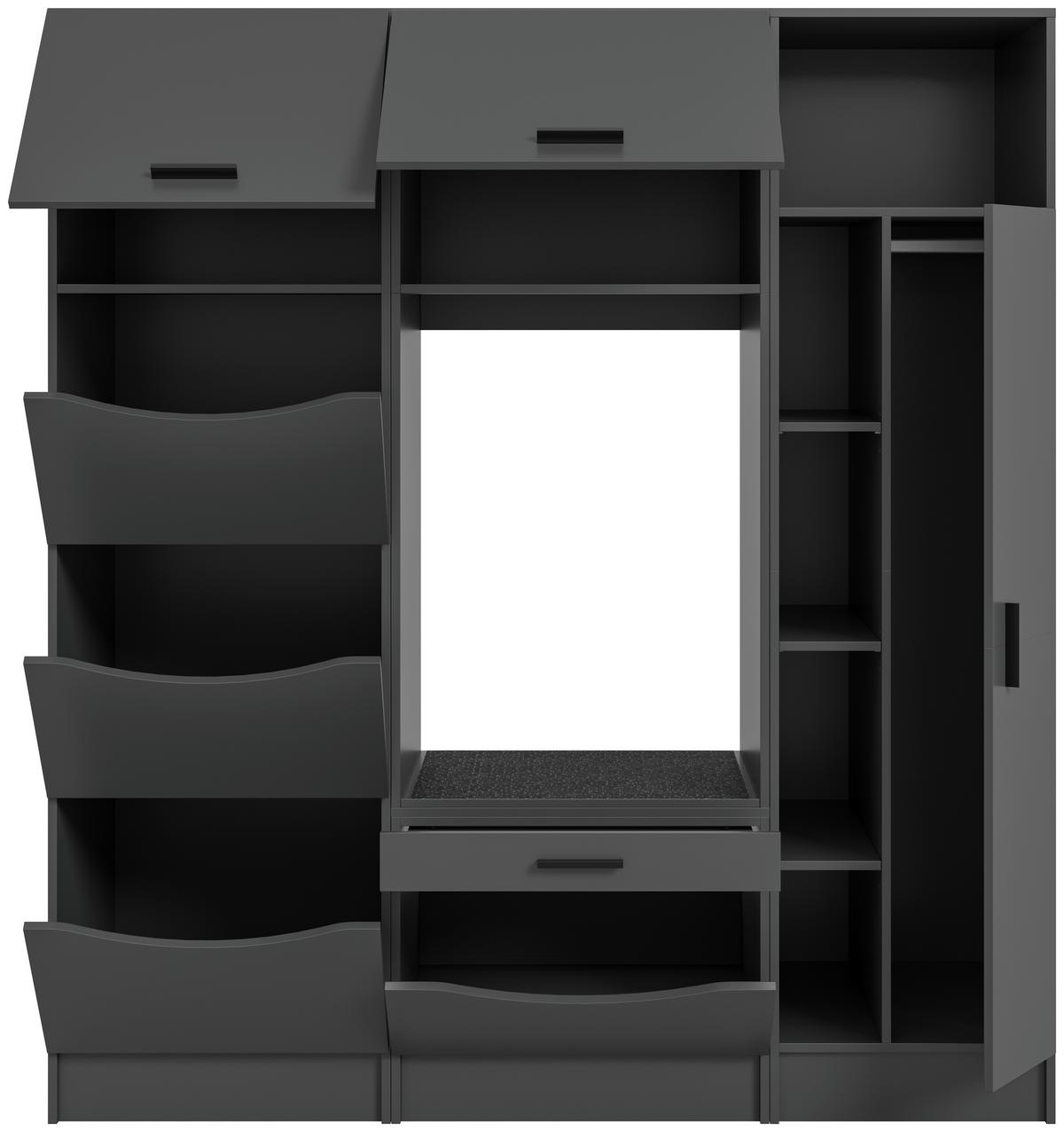 Prádelna Free Antracit - antracitová, Basics, kompozitní dřevo (176/195/68cm) - MID.YOU