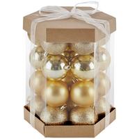 Christbaumkugel Kunststoff Goldfarben Set Aus 28 Stk. - Goldfarben, KONVENTIONELL, Kunststoff (6cm) - Luca Bessoni