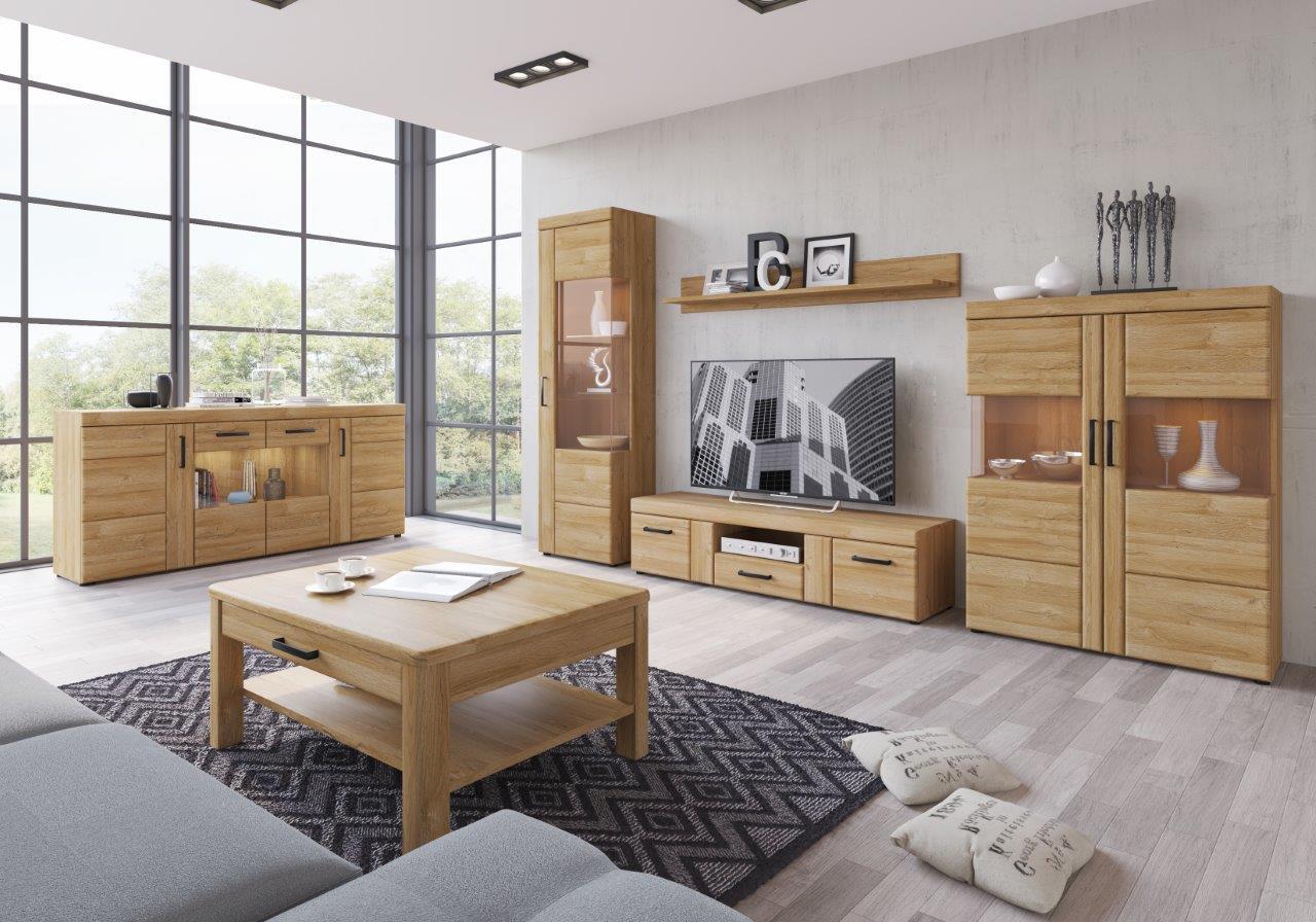 Sideboard Cortina - Eichefarben/Schwarz, MODERN, Holzwerkstoff (92,8/86/40,9cm)