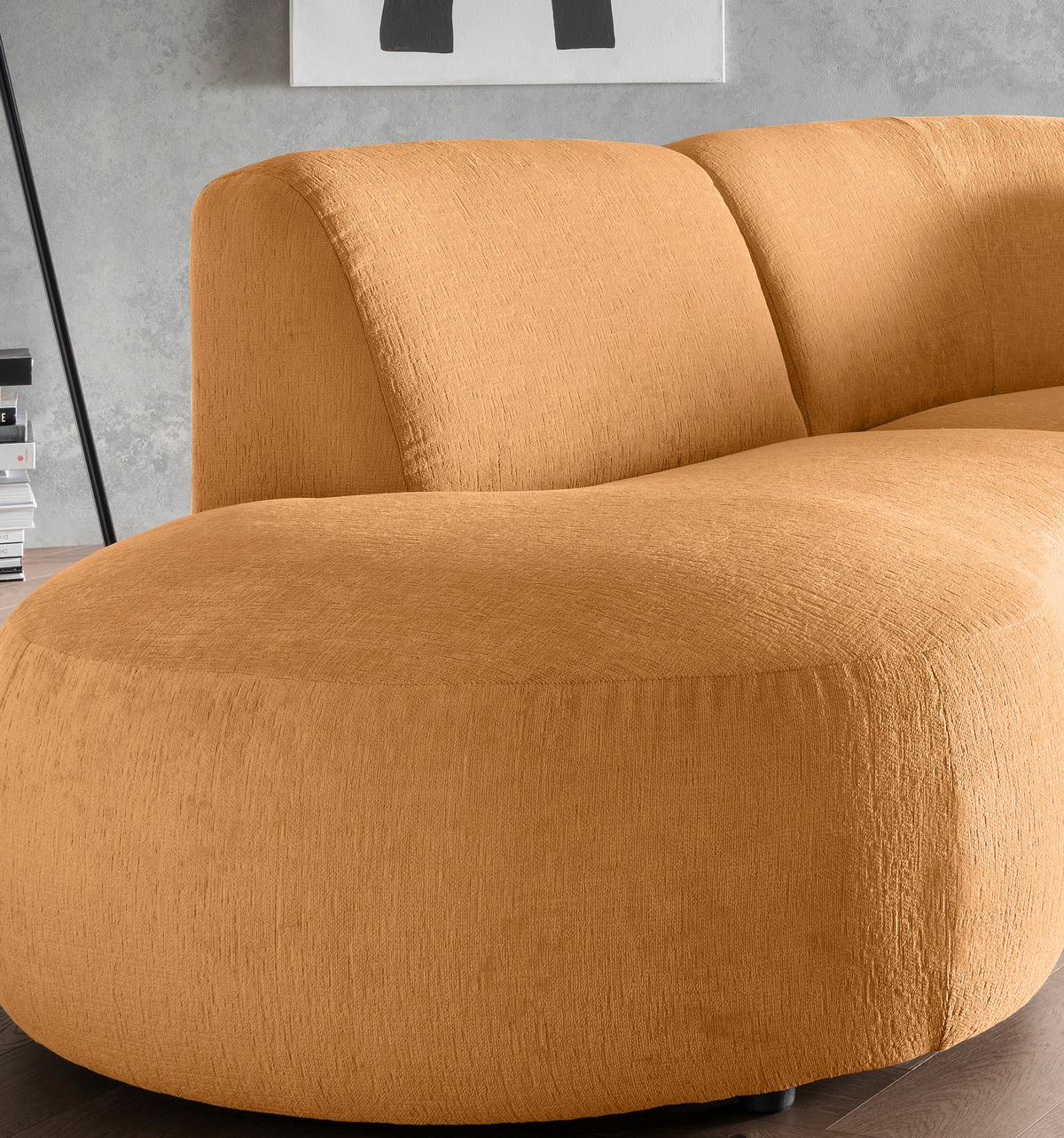 Ecksofa Jesi, Goldfarben S: 182x176 Cm - Goldfarben/Schwarz, MODERN, Textil (182/276cm) - Livetastic