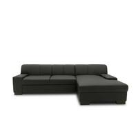 Ecksofa Mit Schlaffunktion Norma Schwarz Lederlook - Wengefarben/Schwarz, Design, Textil (268/153cm) - MID.YOU