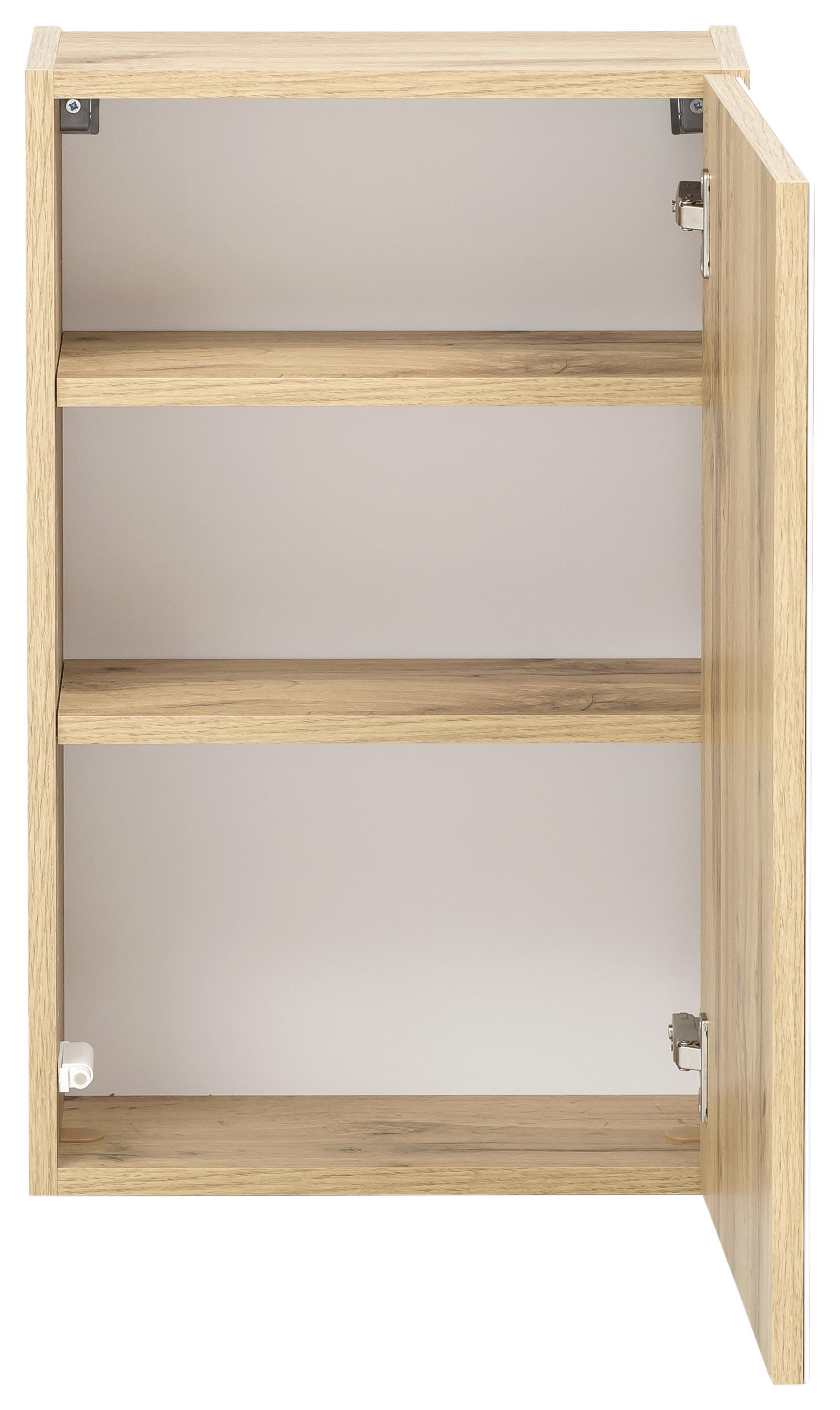 Bademöbelset 4-teilig in Weiß und Eiche