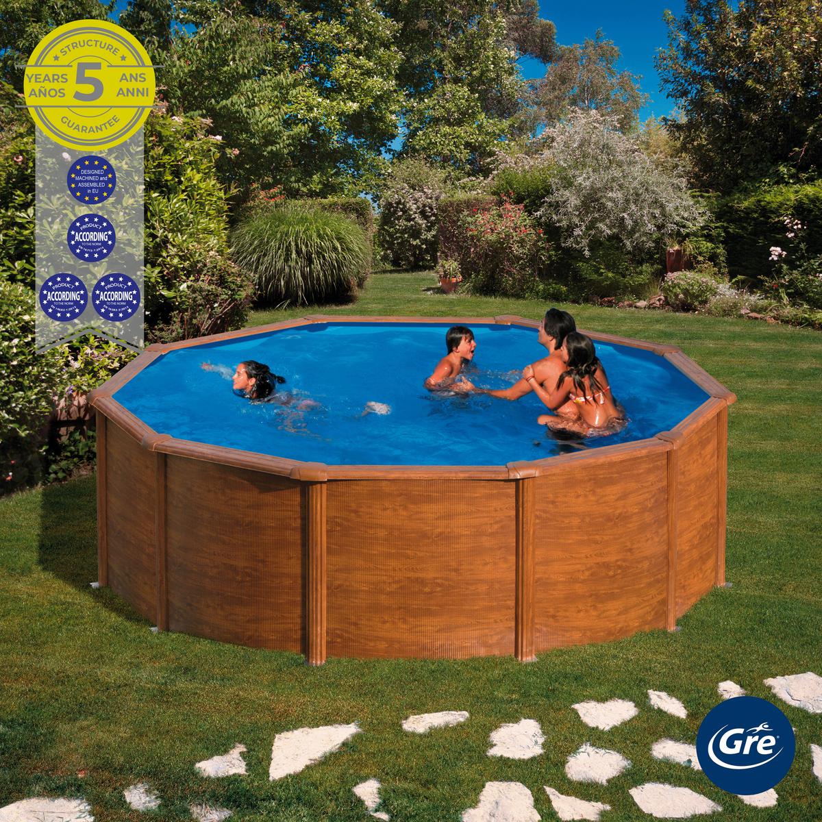 Pool-set Sicilia - Braun, KONVENTIONELL, Metall (460/120cm) - Gre