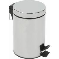 Kosmetikeimer Leonardo II 5 L Edelstahl DxH: 20,5x27,8 cm - Chromfarben/Schwarz, KONVENTIONELL, Kunststoff/Metall (20,5/27,8cm) - Homezone