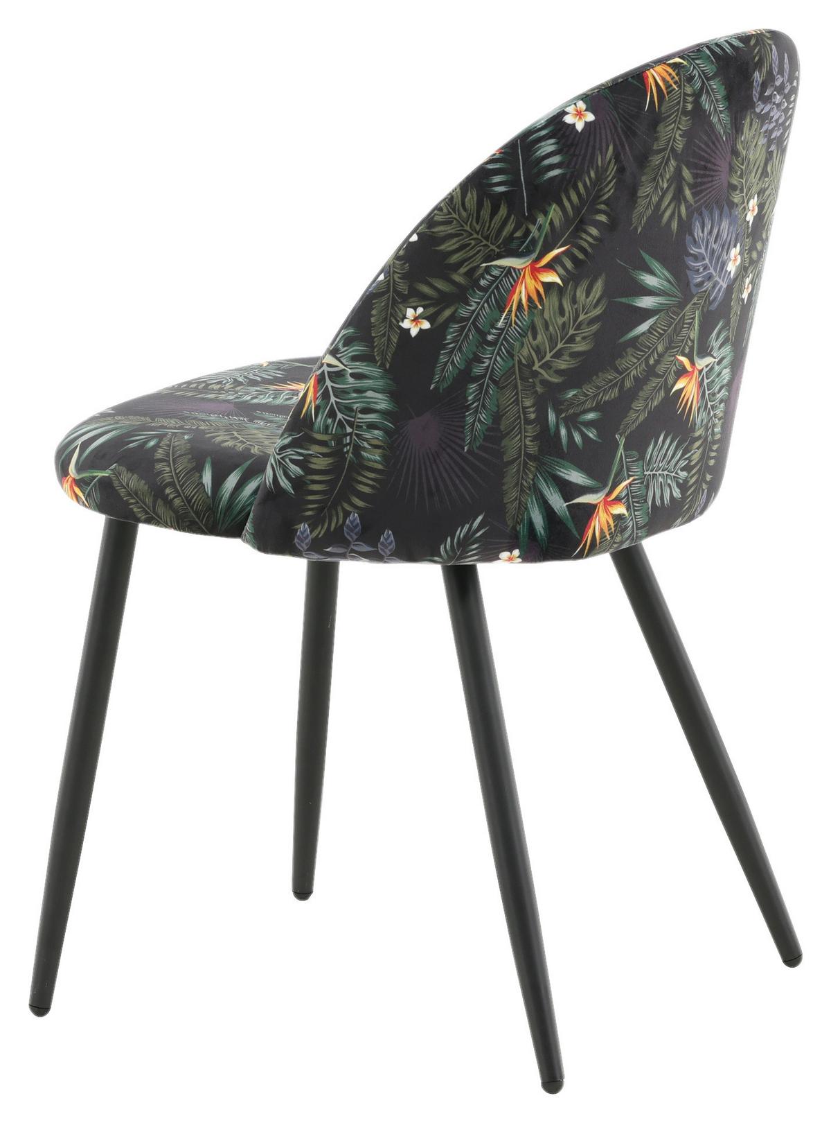 Stuhl-Set Velvet - Schwarz, Design, Textil/Metall (50/77/48cm) - Livetastic