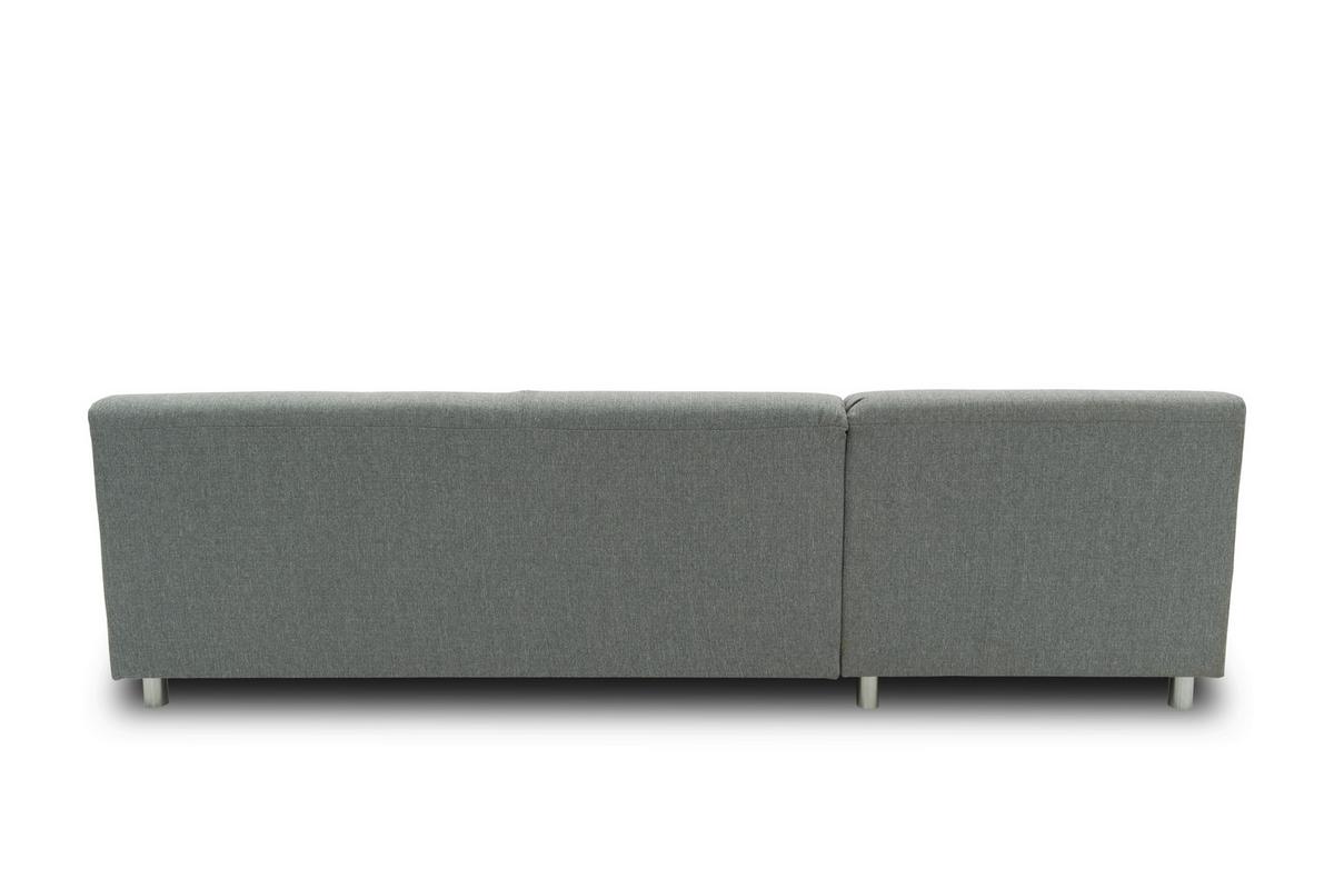 Ecksofa Jamie Rücken Echt Silberfarben Webstoff - Chromfarben/Silberfarben, KONVENTIONELL, Textil (150/251cm) - MID.YOU