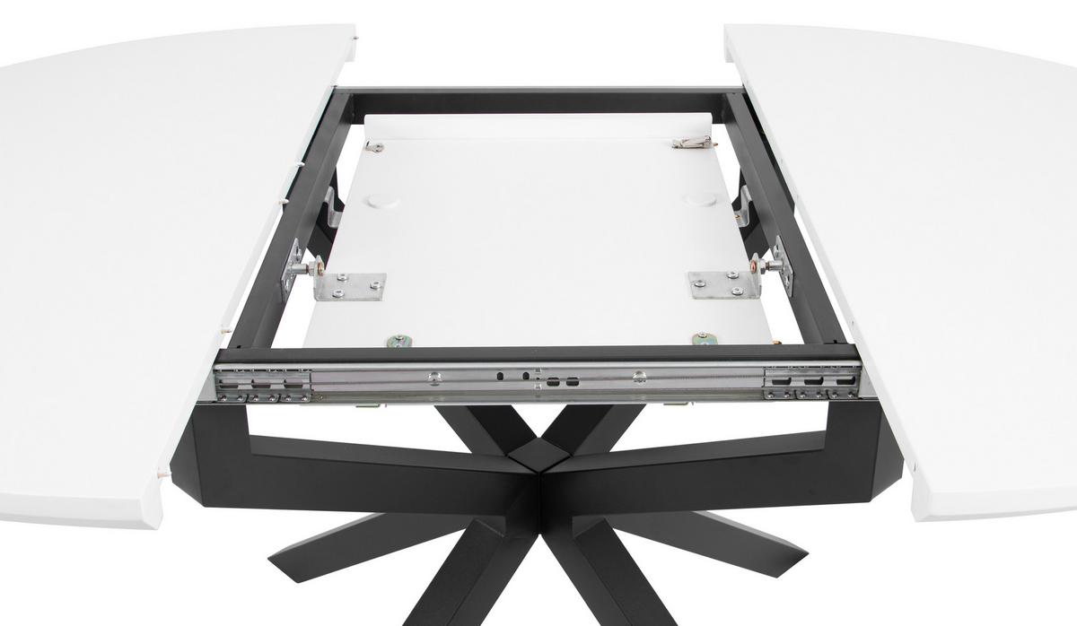 Esstisch Aris Weiß L 108-148 cm - Schwarz/Weiß, MODERN, Holzwerkstoff/Metall (108/148/108/76cm) - Livetastic