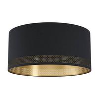 Deckenleuchte Esteperra Ø 47,5 cm 1-Flammig mit Textilschirm - Goldfarben/Schwarz, Design, Textil/Metall (47,5/24cm) - Eglo