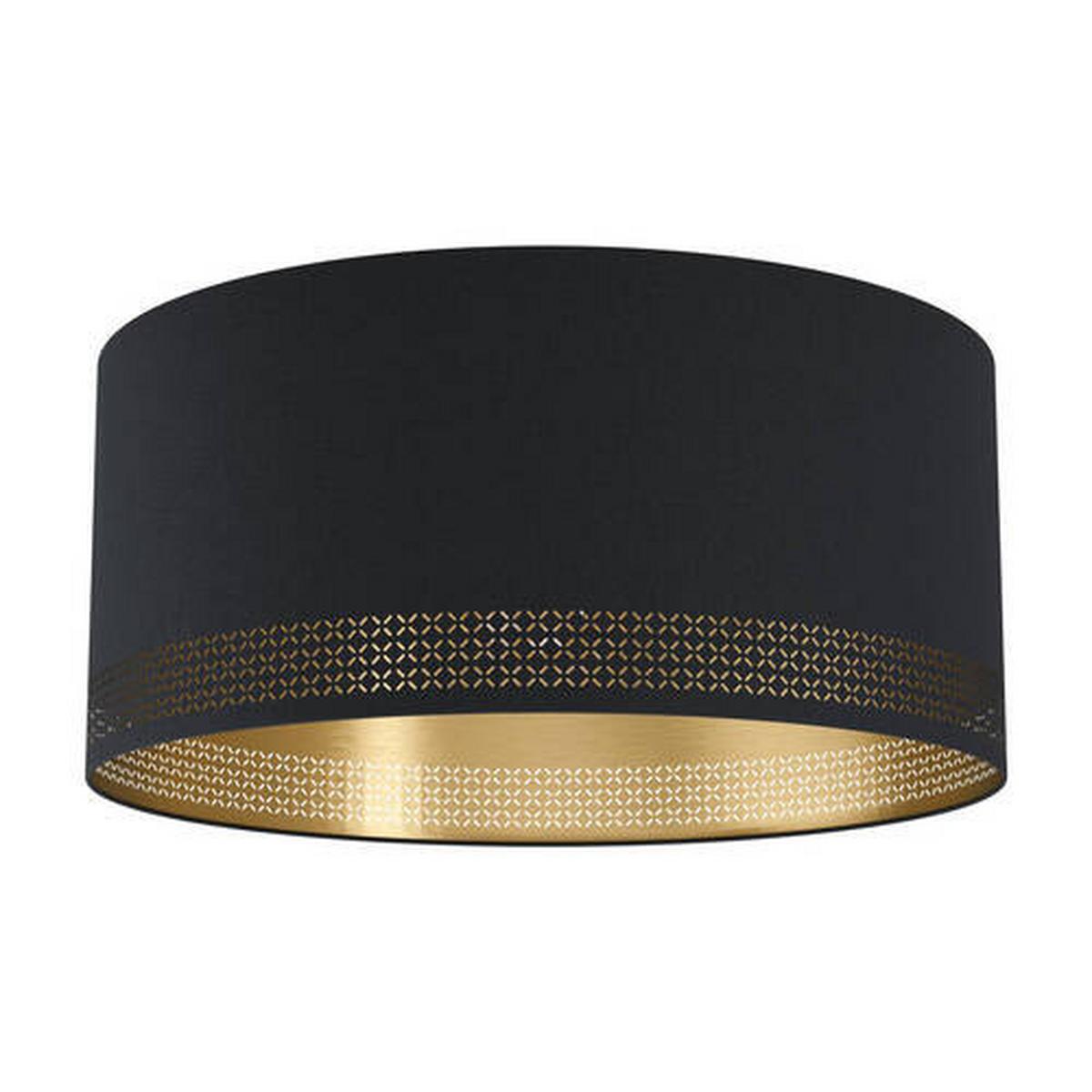 Deckenleuchte Esteperra Ø 47,5 cm 1-Flammig mit Textilschirm - Goldfarben/Schwarz, Design, Textil/Metall (47,5/24cm) - Eglo