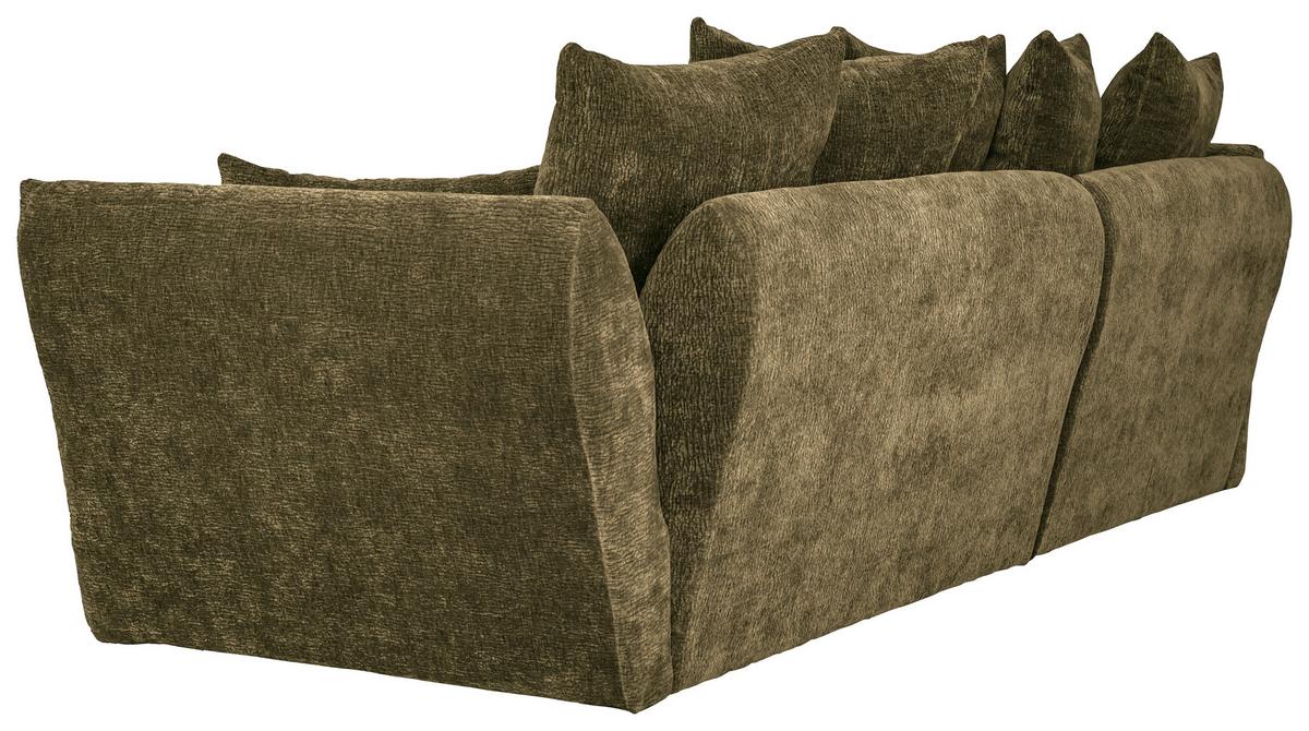 Univerzálna sedačka CAMMELLIO, olivovozelená žen., 7 vankúšov - olivovozelená/čierna, Modern, textil (296/75-95/189cm) - Mömax