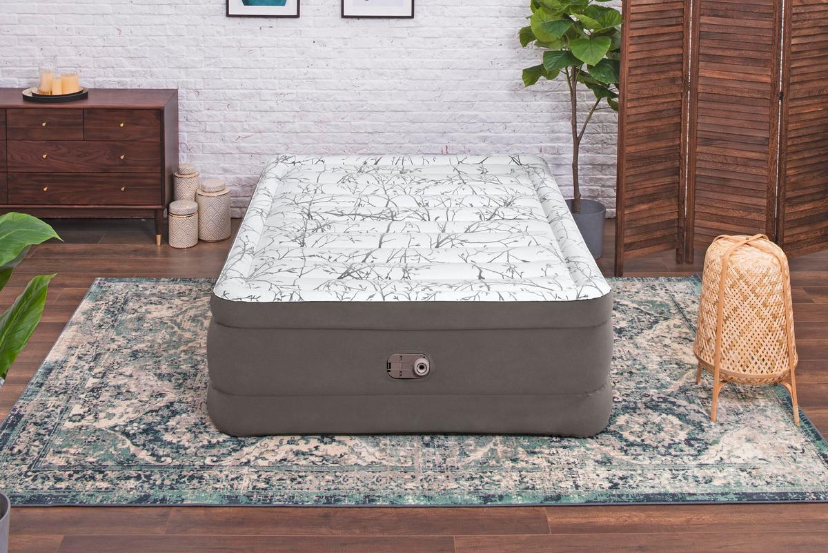 Luftbett Daniel 203x152x56 Cm Bis 300kg, Inkl. Pumpe - Braun/Grau, KONVENTIONELL, Kunststoff/Metall (203/152/56cm) - Bestway