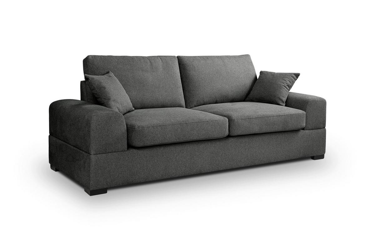 3-sitzer-sofa Veda Grau S: 221x93cm - Schwarz/Grau, Basics, Textil (221/93cm) - MID.YOU