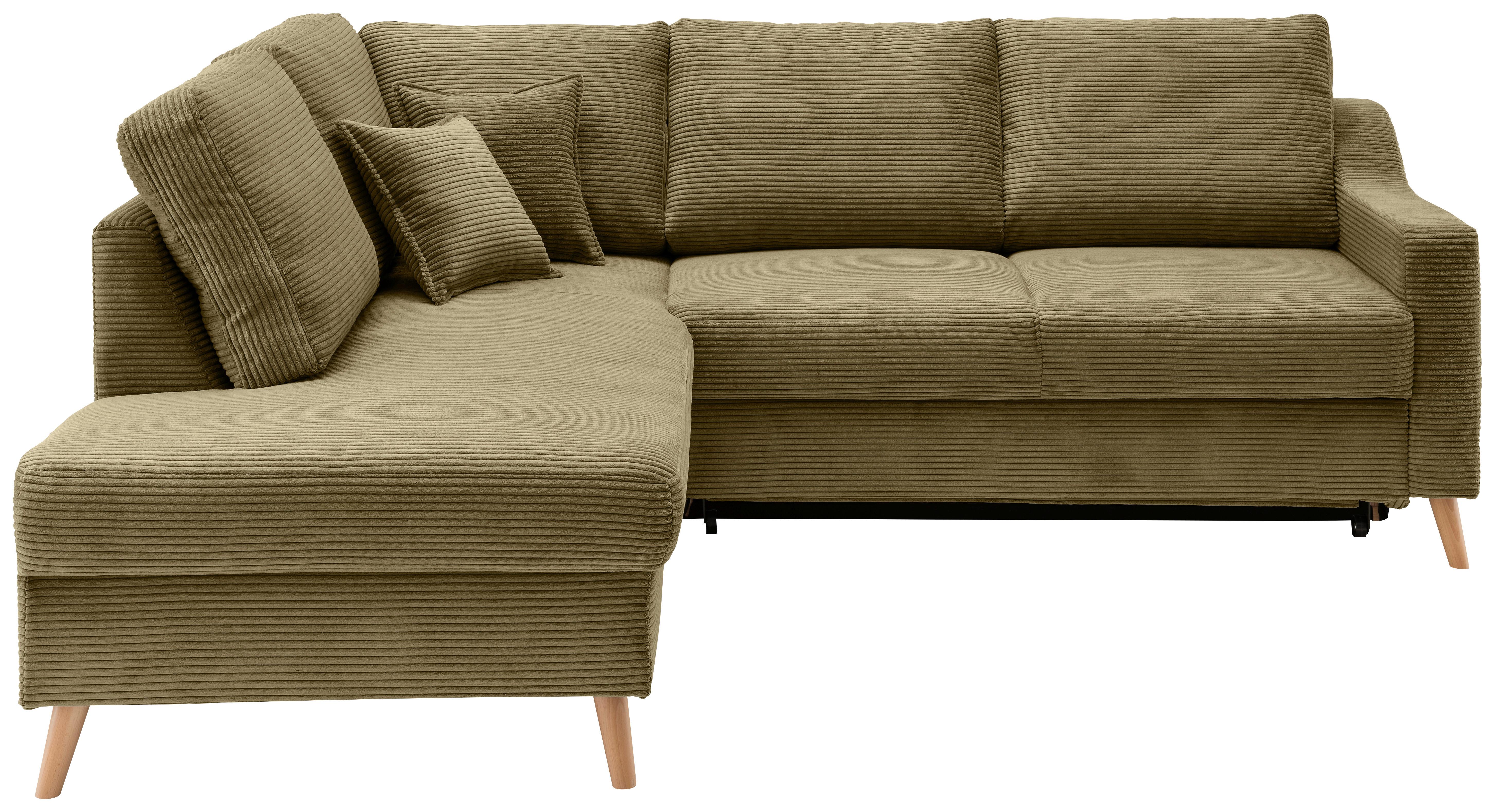 Ecksofa Valentina Olivgrün S: 200x230 Cm - Naturfarben/Olivgrün, MODERN, Textil (200/230cm) - Livetastic