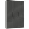 Drehtürenschrank 150cm Level, Grau/weiß - Weiß/Grau, MODERN, Glas/Holzwerkstoff (150/216/58cm) - MID.YOU