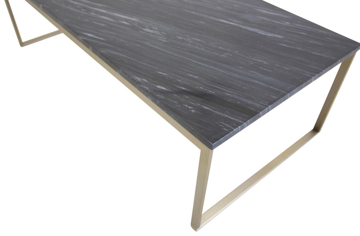 Couchtisch Estelle - Goldfarben/Grau, Design, Stein/Metall (120/60/36cm) - Livetastic