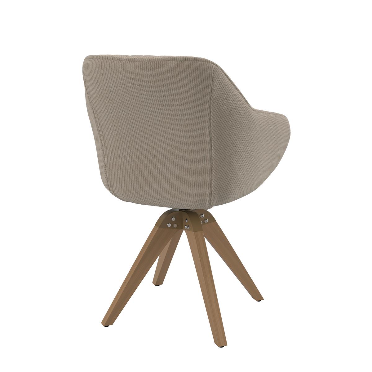 Židle s područkami SALLY, béžová - barvy buku/béžová, Moderní, dřevo/textil (61/84/58cm) - Bessagi Home