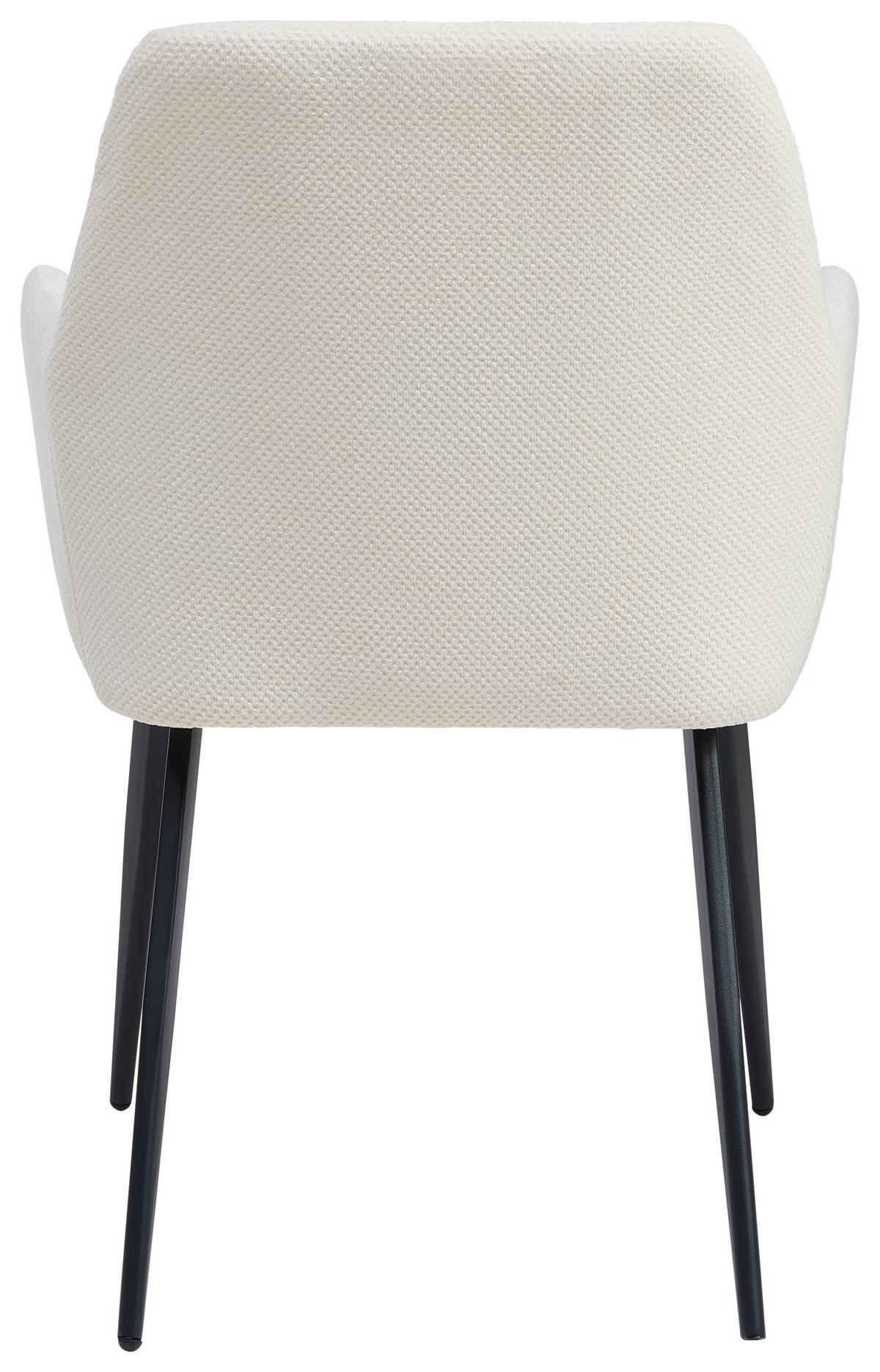Armlehnstuhl Amanda Schwarz/Beige Gepolstert - Beige/Schwarz, LIFESTYLE, Textil/Metall (56/87/60cm) - MID.YOU
