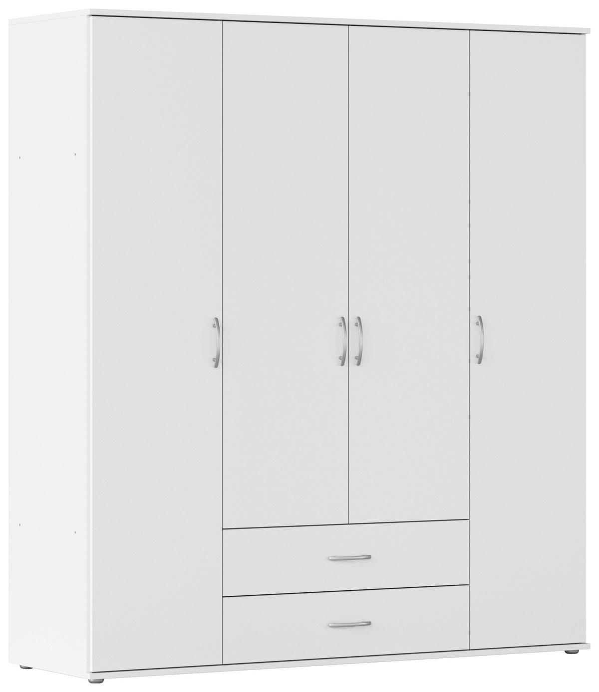 Drehtürenschrank Mit Schubladen 168cm Paul 4 - Weiß, KONVENTIONELL, Holzwerkstoff (168/188/52cm)
