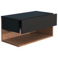 Nachtkästchen USAl XL B: 60 cm Schwarz/Eiche Dekor - Eichefarben/Schwarz, MODERN, Holzwerkstoff (60/30/32cm) - MID.YOU