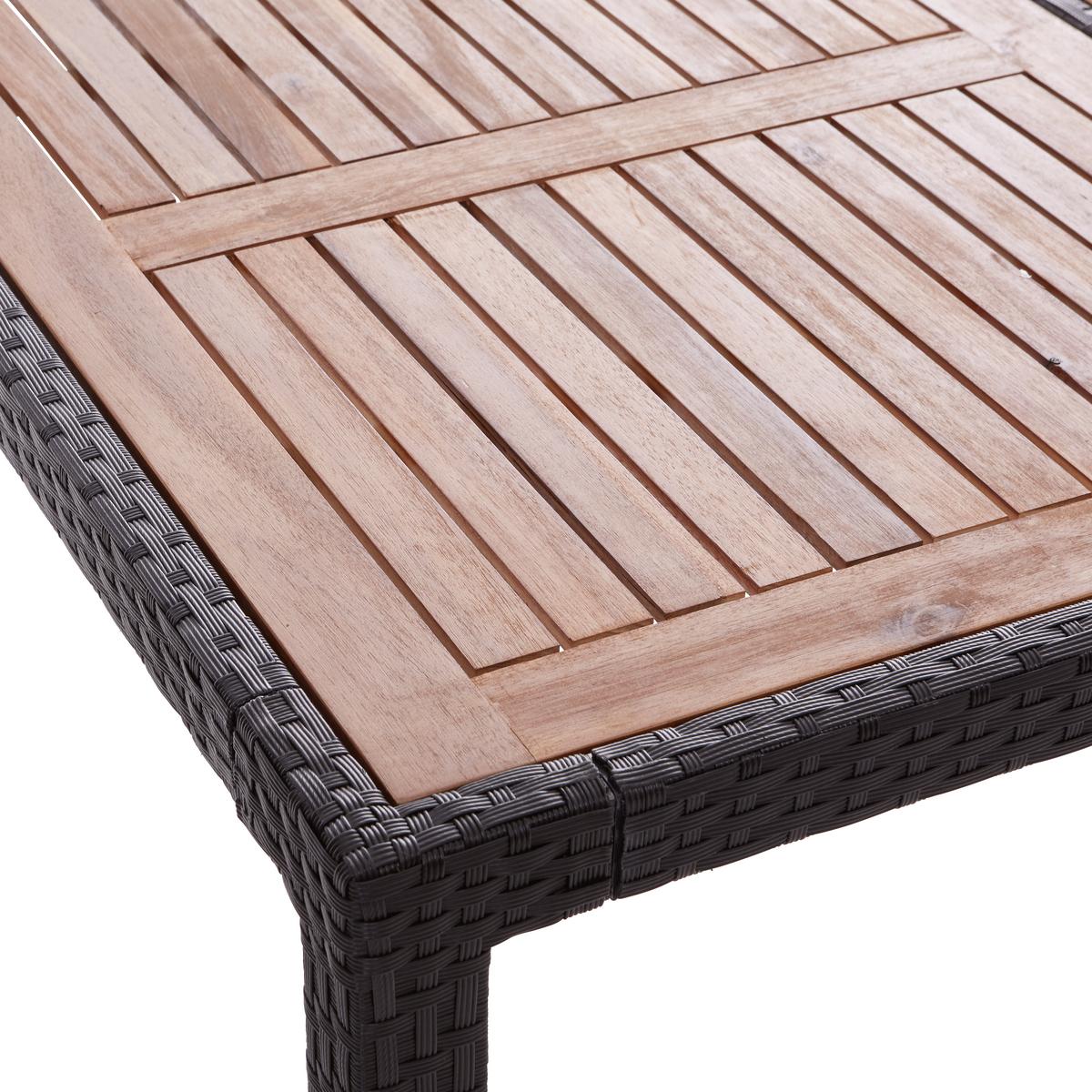 Gartengarnitur 9-Tlg Moa Polyrattan U. Holz mit Kissen - Beige/Schwarz, MODERN, Holz/Kunststoff - James Wood