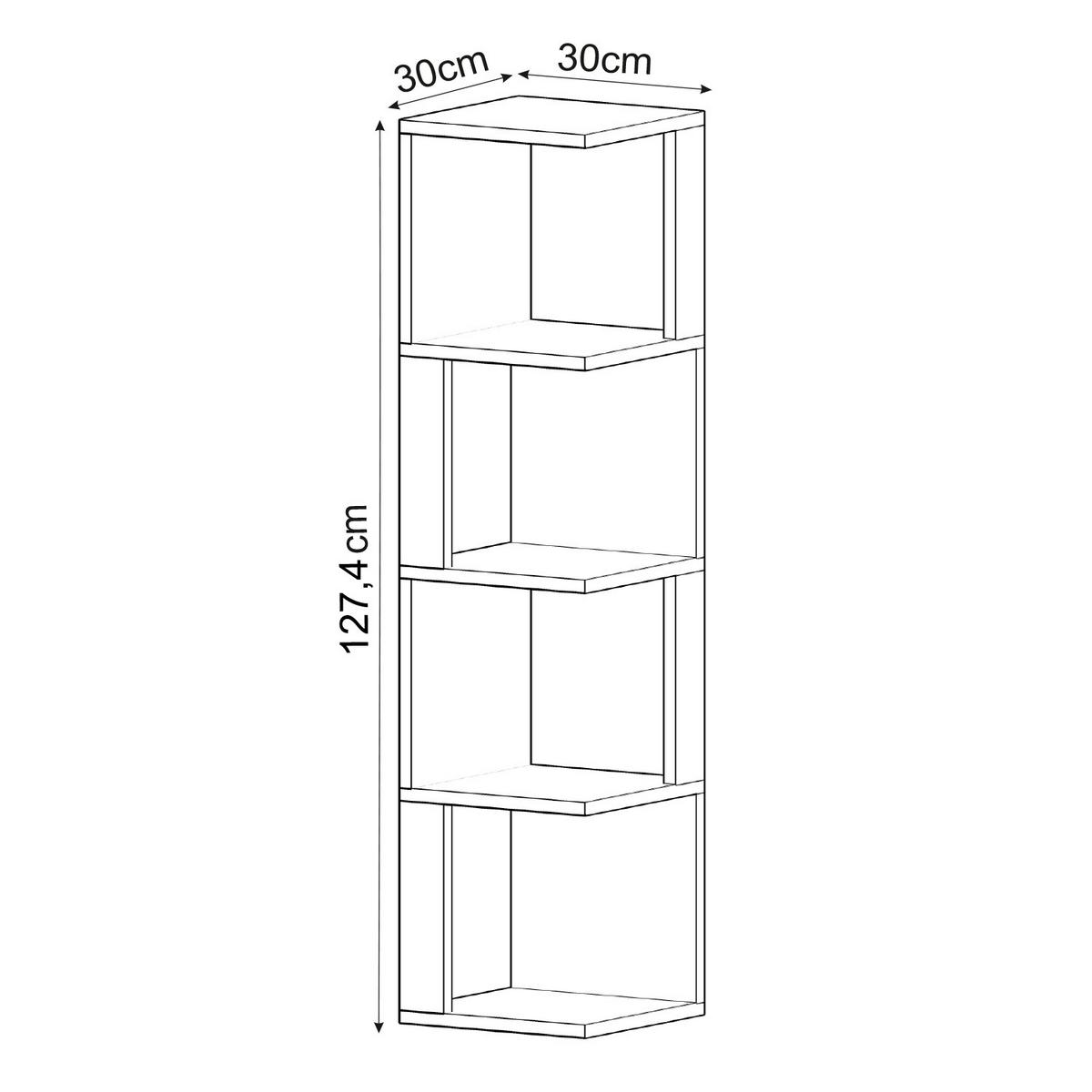 Regal Herry Weiß B: 30 Cm - Weiß, Design, Holzwerkstoff (30/128/30cm) - Livetastic