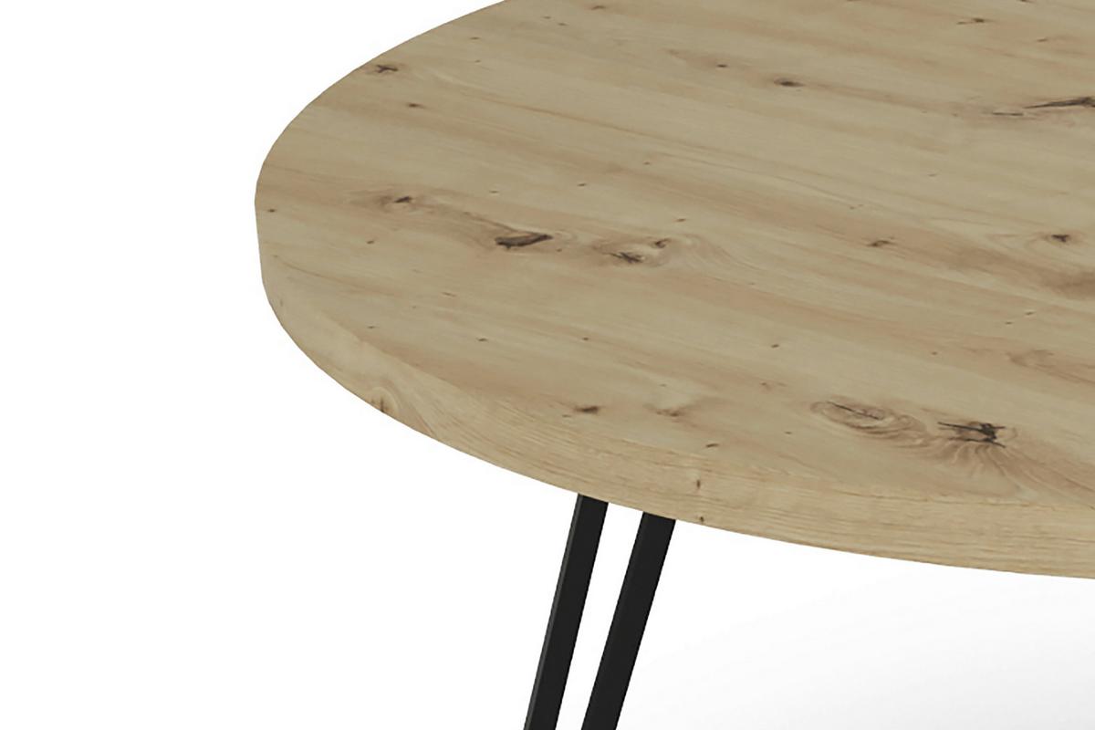 Esstisch Rund Marta 120x76cm Eiche Artisan/schwarz - Schwarz/Eiche Artisan, LIFESTYLE, Holzwerkstoff/Metall (120/120/76cm) - MID.YOU