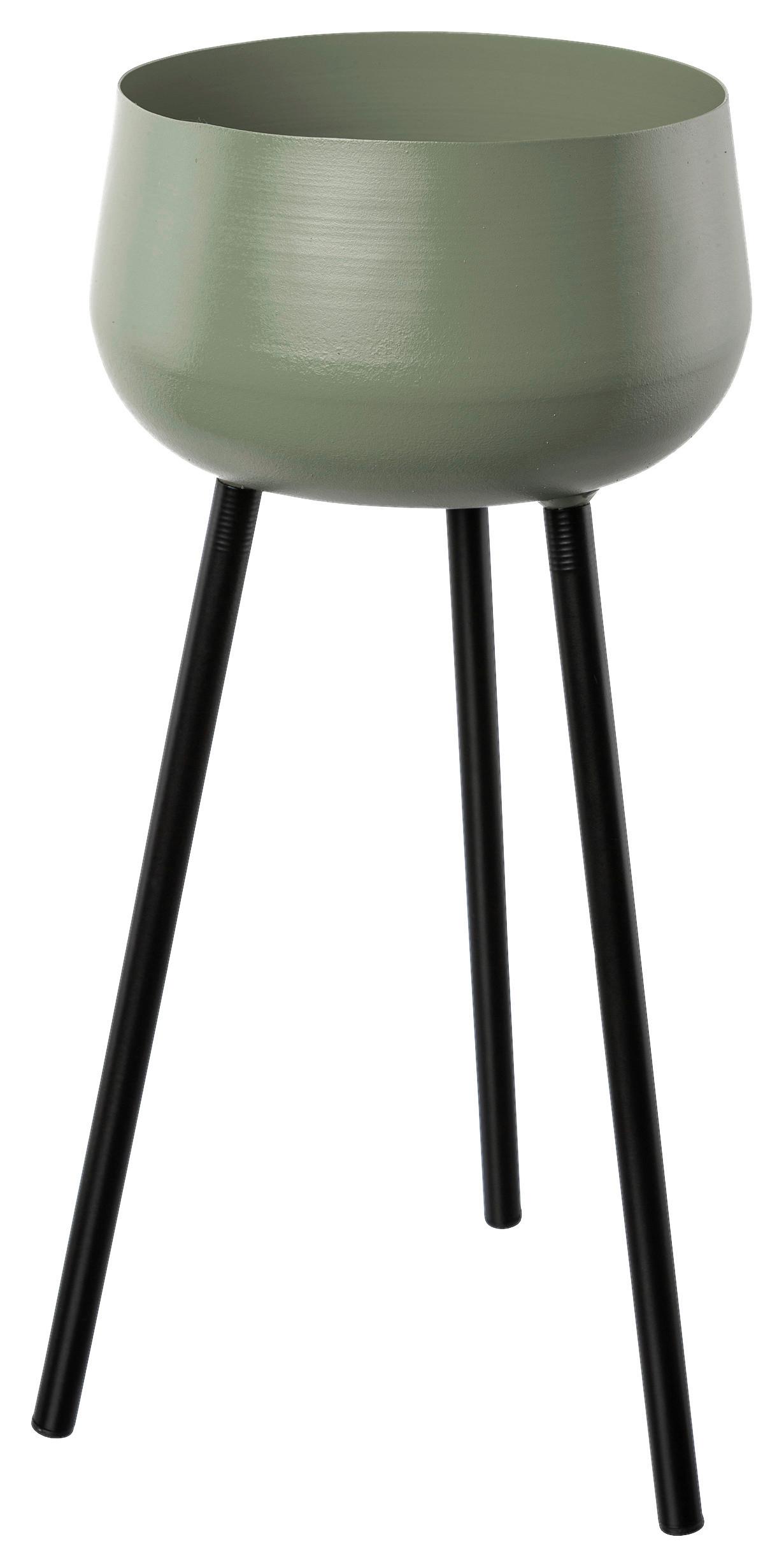 Obal Na Květináč Maria, V: 41cm - jadeitově zelená, Basics, kov (17/41/18cm)