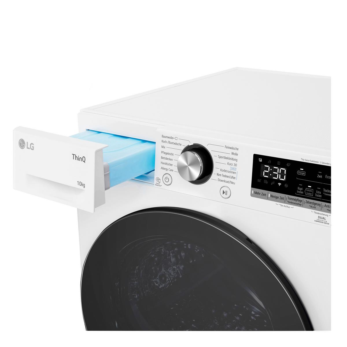 Trockner V9a2xt Weiss - Weiß, Basics, Glas/Kunststoff (60/85/66cm) - LG
