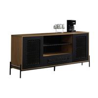Sideboard Schwarz, Naturfarben B: 164cm - Schwarz/Naturfarben, Design, Holzwerkstoff/Kunststoff (164/76/43cm) - Livetastic