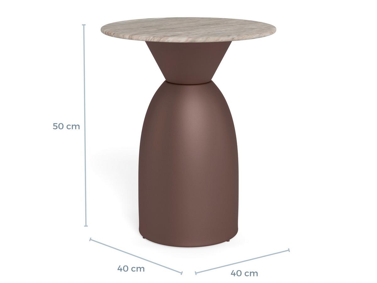 Couchtisch Ferrol Grau/Bronzefarben L: 40cm - Bronzefarben/Grau, Design, Stein/Metall (40/40/50cm) - MID.YOU