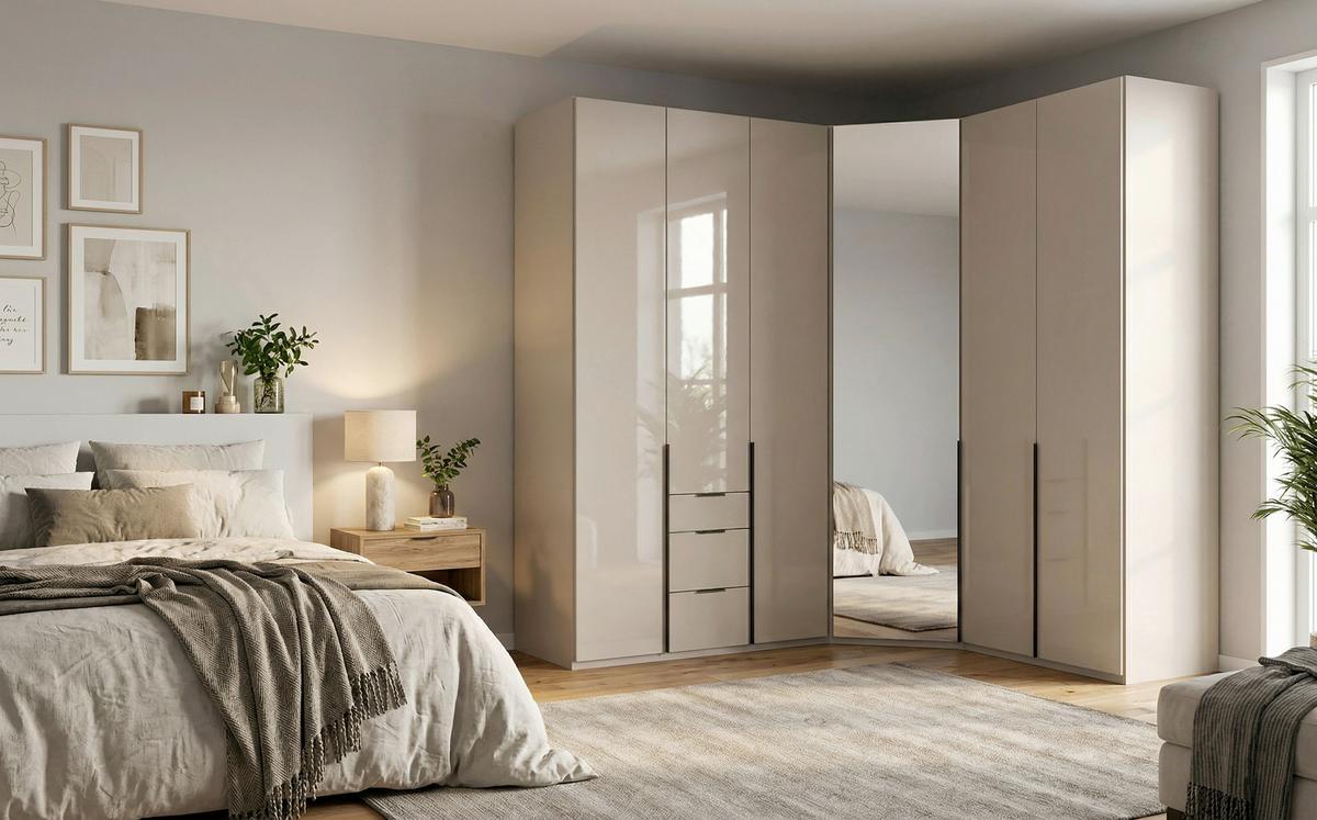 Šatní skříň NEW YORK - šedá/černá, Konvenční, kov/kompozitní dřevo (45/236/40cm) - Premium Living