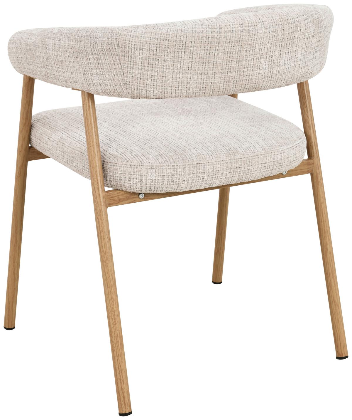 Armlehnstuhl Flora Eichefarben/Beige B: 56 cm - Eichefarben/Beige, MODERN, Holz/Textil (56cm) - Livetastic