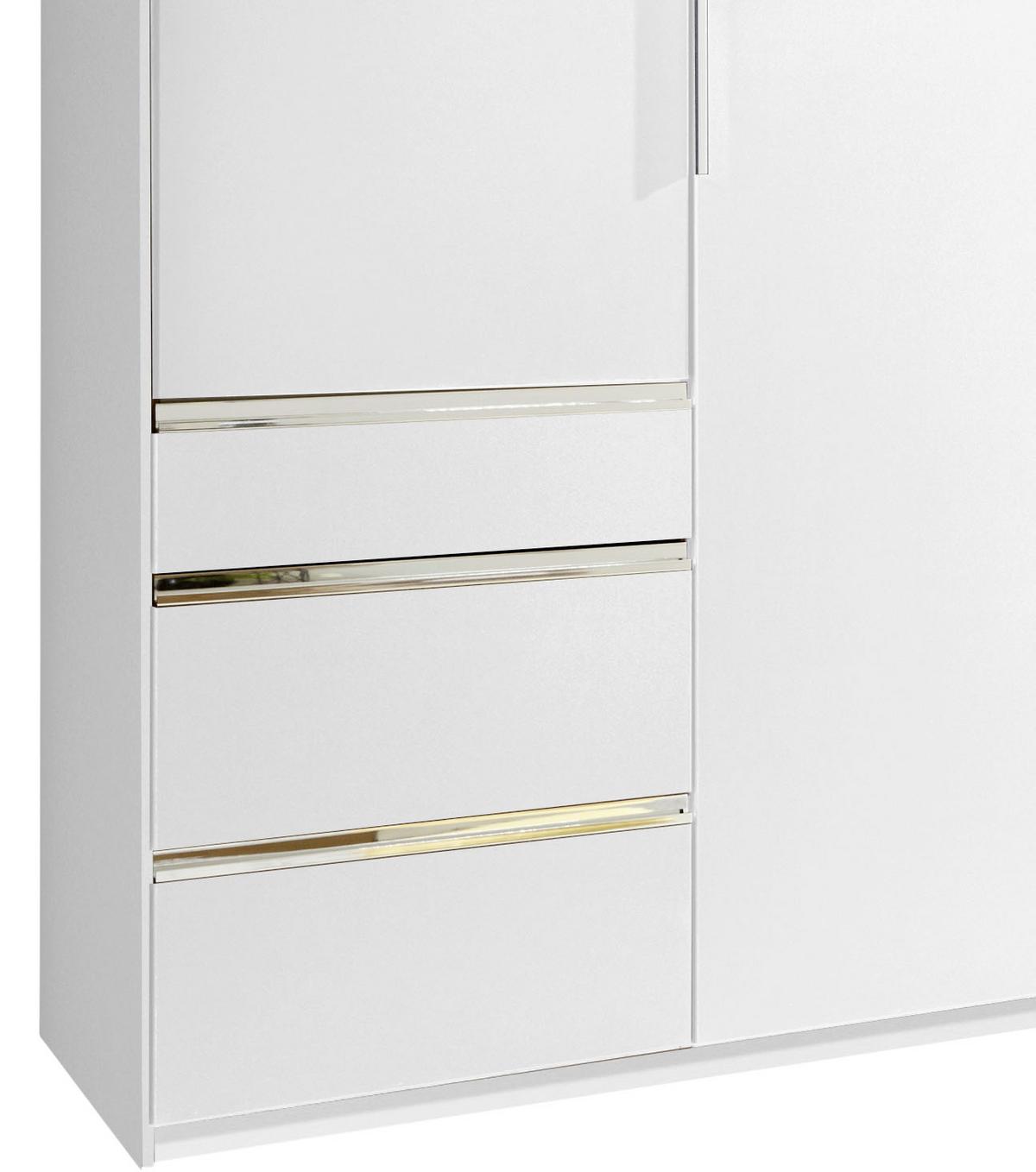Drehtürenschrank Mit Laden 250cm Level 36a, Weiß - Weiß, MODERN, Holzwerkstoff (250/216/58cm) - MID.YOU