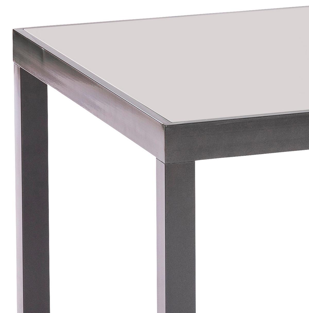 Gartentisch Aluminium/glas L: 150 Cm - Graphitfarben, KONVENTIONELL, Glas/Metall (150/90/72cm) - Gardenson