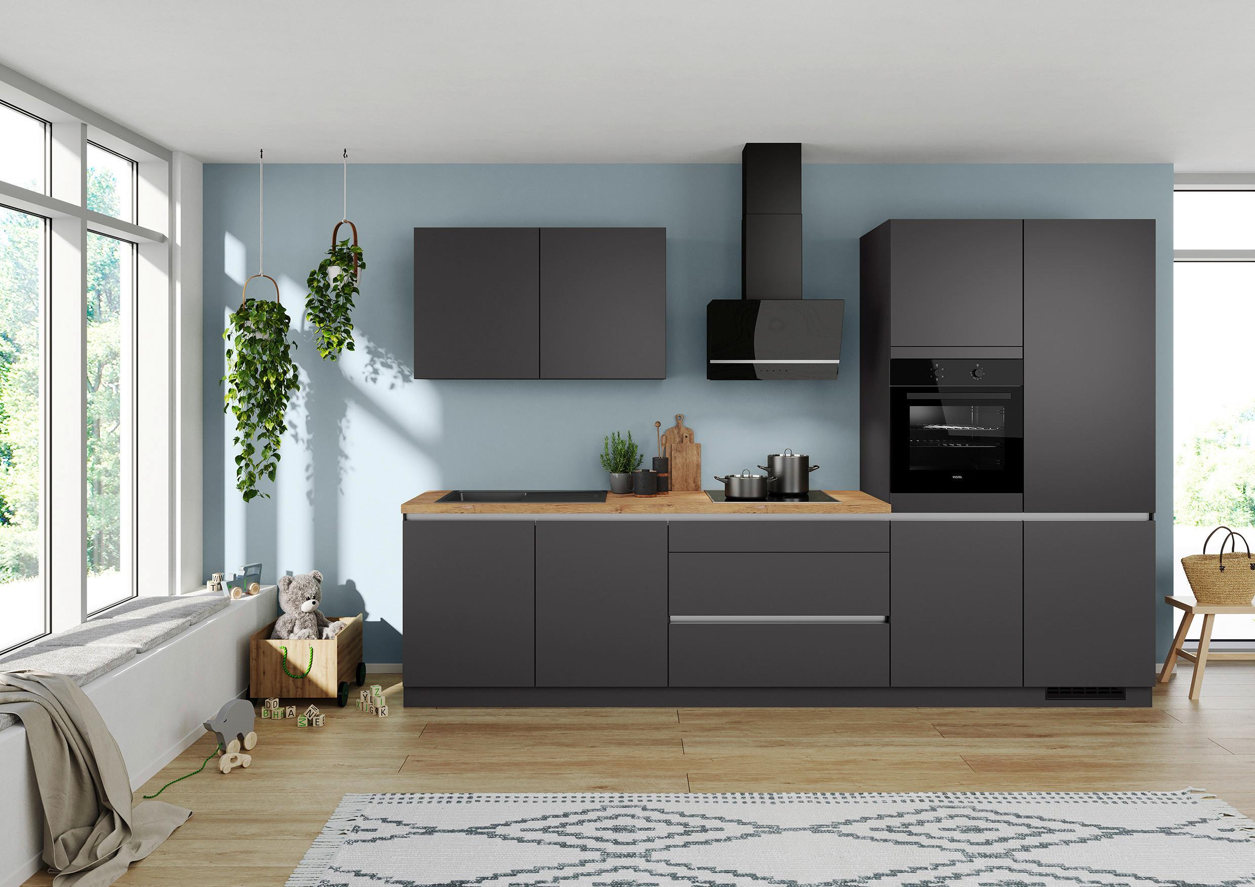 Küchenleerblock Ip3150 - Eichefarben/Graphitfarben, Design, Holzwerkstoff (340cm) - Impuls