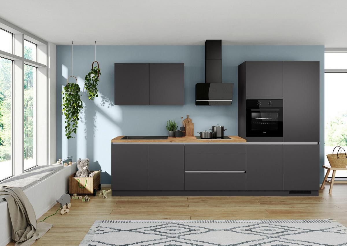 Küchenleerblock Ip3150 - Eichefarben/Graphitfarben, Design, Holzwerkstoff (340cm) - Impuls
