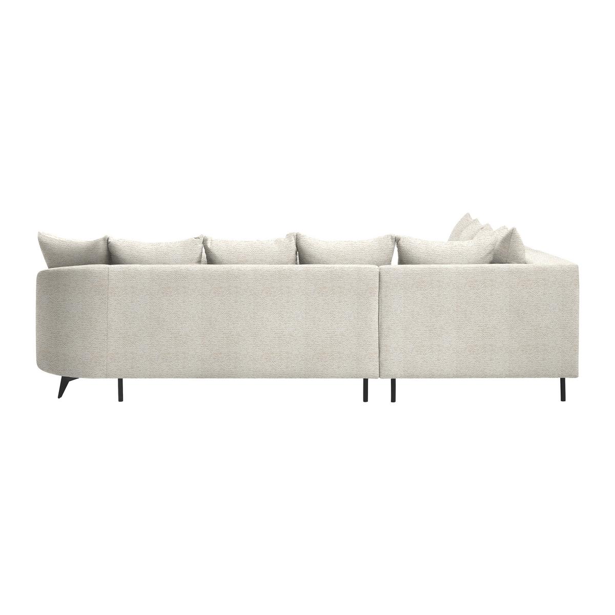 Rohová sedačka AXEL, levá, béžová tkanina - černá/béžová, Moderní, kov/textil (250/87/291cm) - Mömax