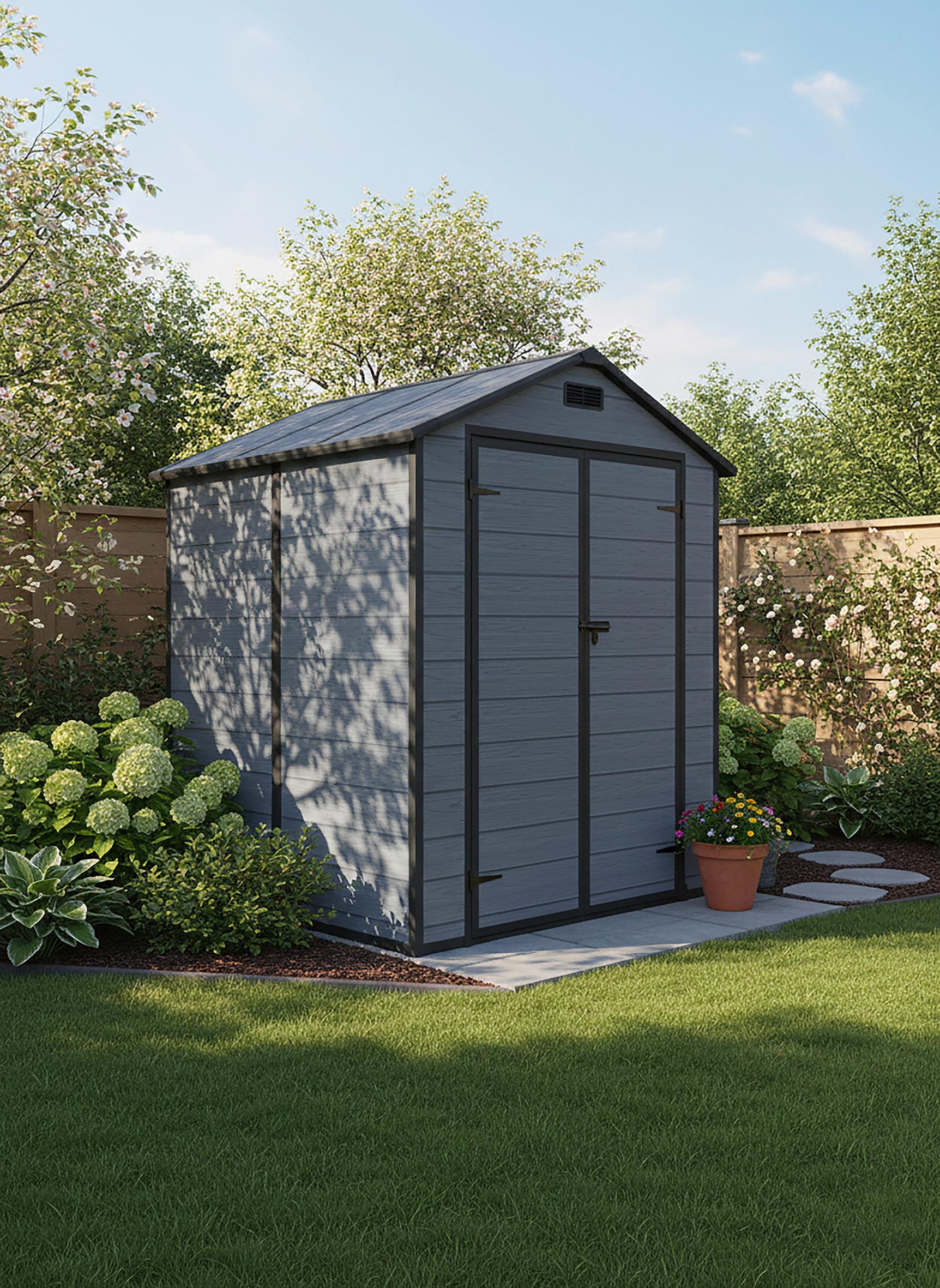 Gartenhaus Nantes - Grau, MODERN, Kunststoff/Metall (182/219/182cm) - Beldano