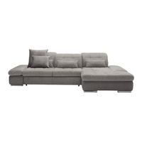 Rohová sedačka SANFINO, pravá, strieborná - chrómová/strieborná, Konventionell, kov/drevo (305/79-96/199cm) - Premium Living