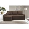 Ecksofa Fancy Braun 143x209 cm - Schwarz/Braun, Design, Textil (143/209cm) - MID.YOU