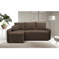 Ecksofa Fancy Braun 143x209 cm - Schwarz/Braun, Design, Textil (143/209cm) - MID.YOU