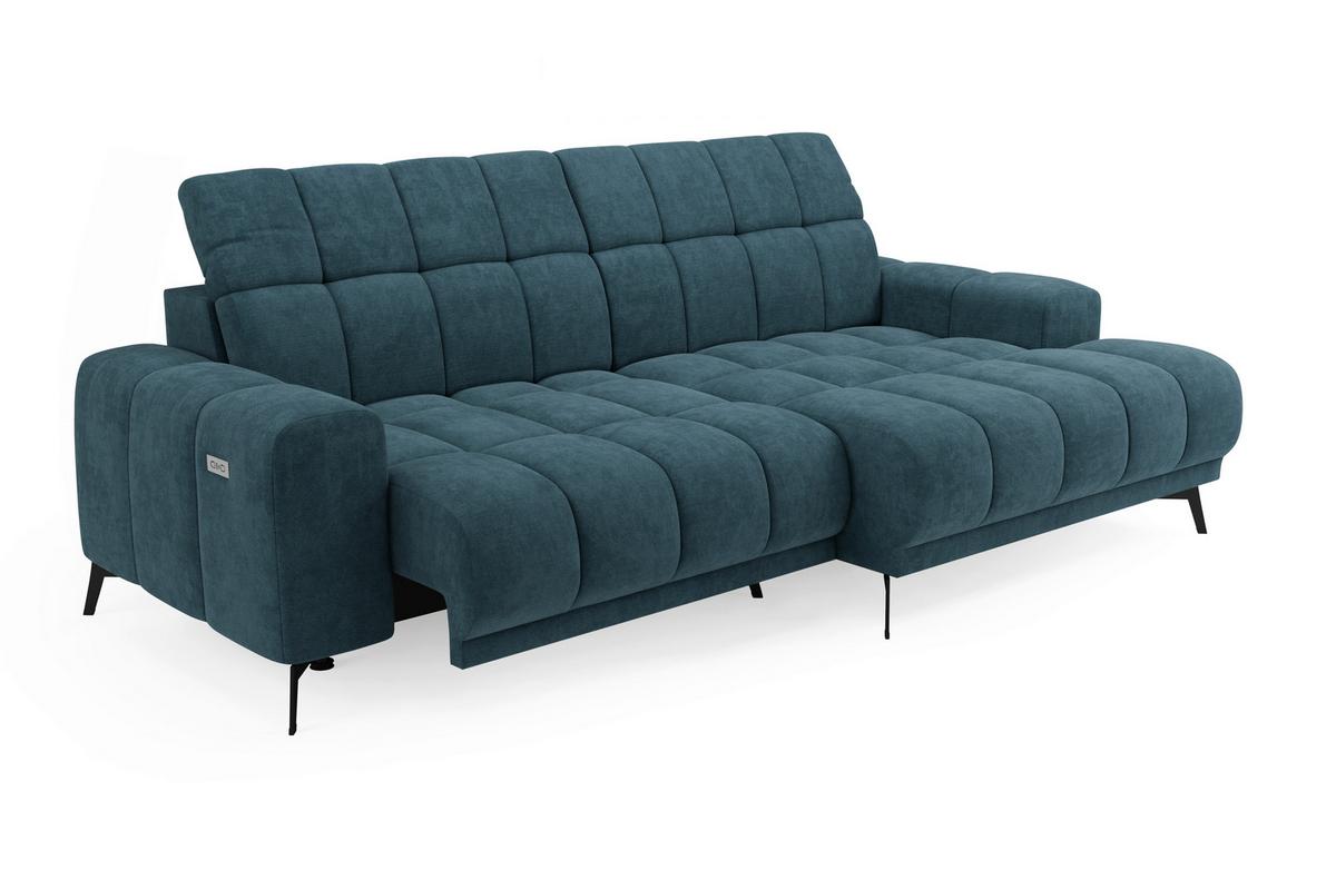 Rohová sedačka LAYA, pravá, petrolejová tkanina MEMPHIS - petrolej, Moderní, textil (250/155cm) - Premium Living